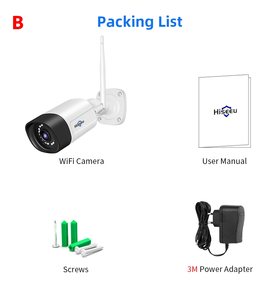 Hiseeu WiFi Security Camera IP66