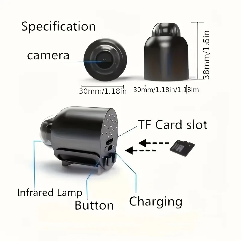 Mini 1080P Wireless Security Camera with Night Vision & Motion Alerts