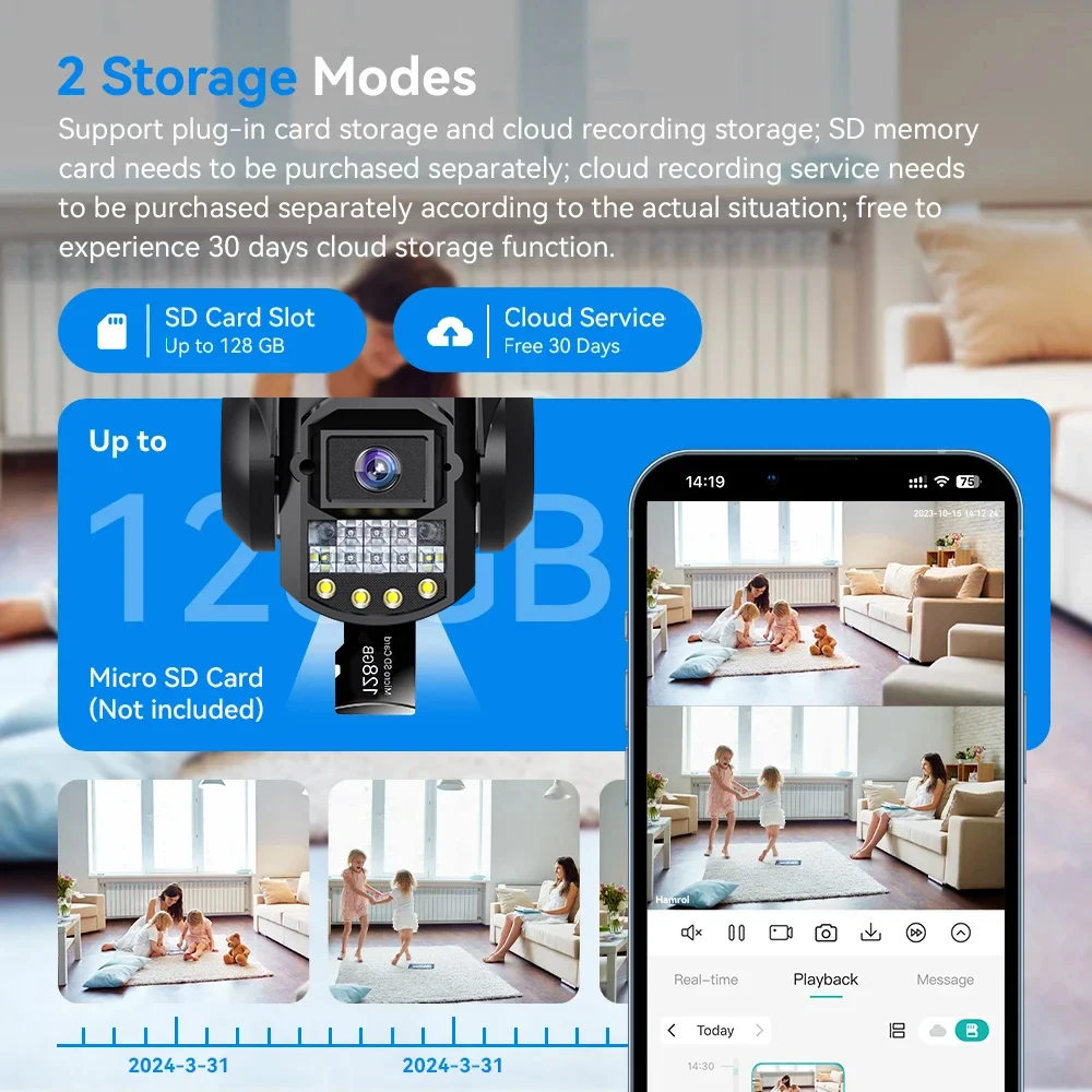 V380 Pro Triple Lens WiFi Security Camera