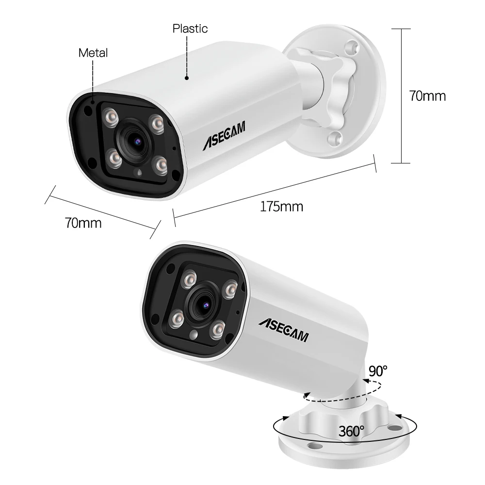 ASECAM 4K 8MP PoE Security Camera