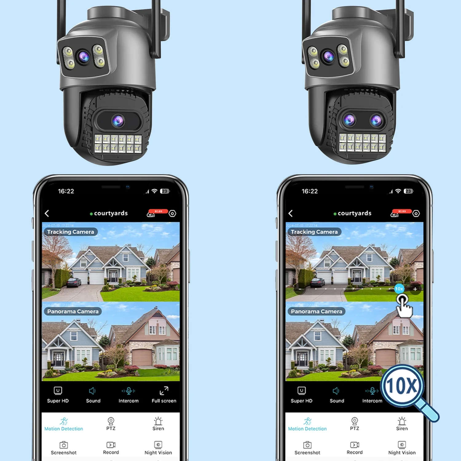 BESDER Dual Screen WiFi PTZ Camera