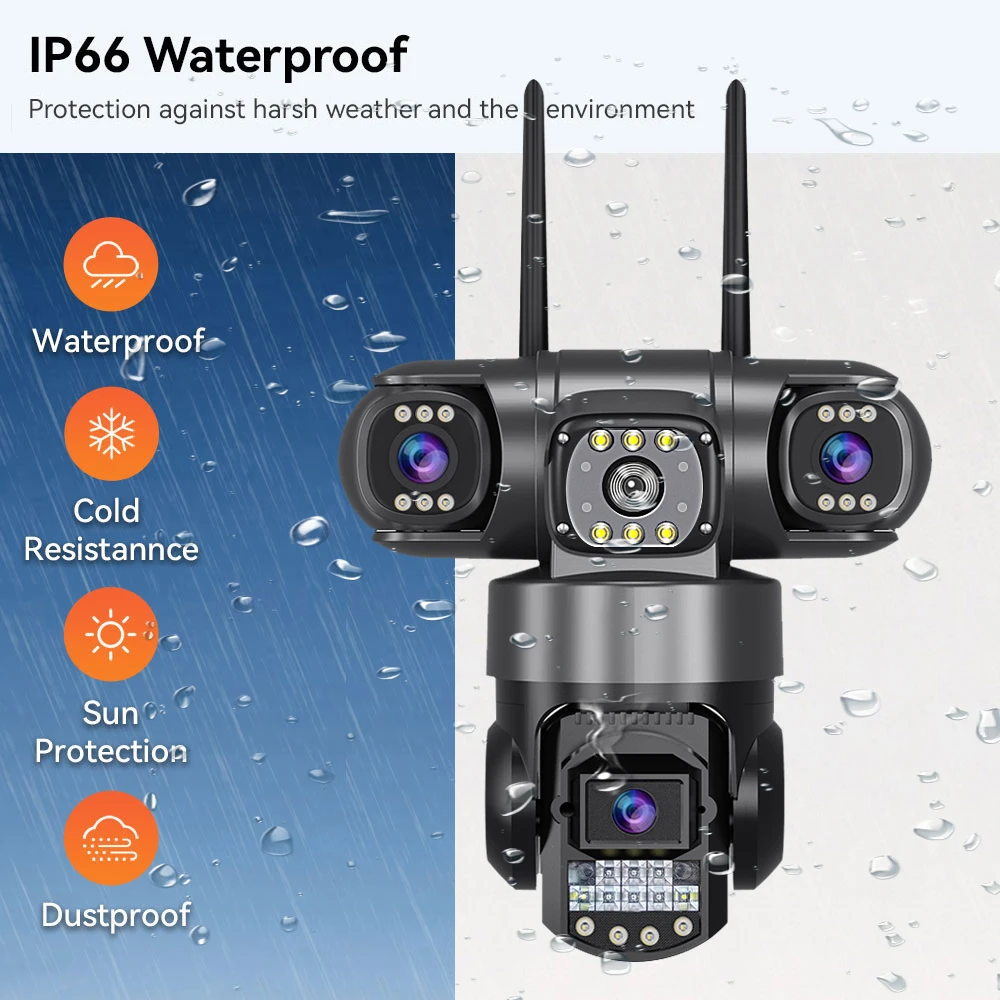 V380 Pro Triple Lens WiFi Security Camera