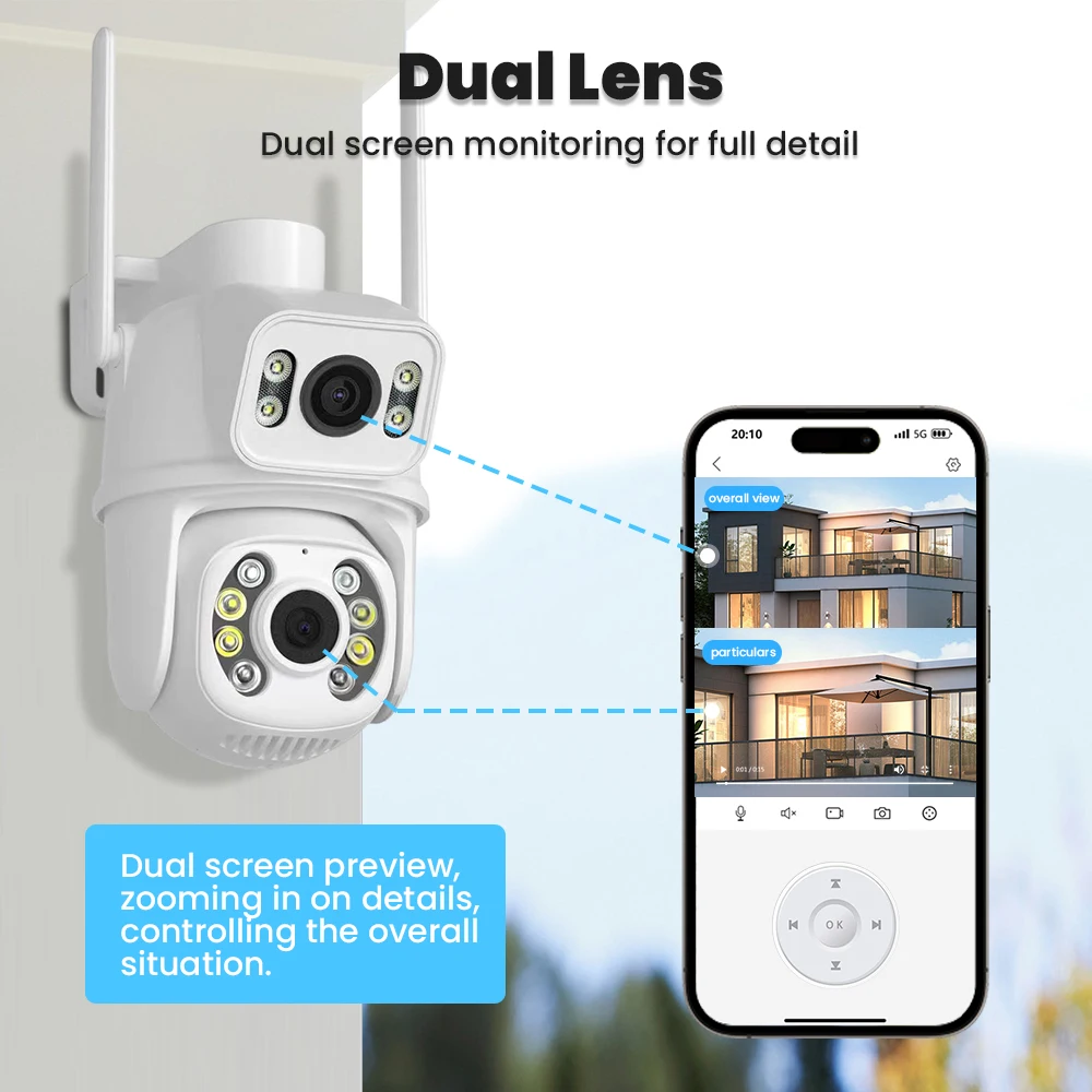 4K 8MP Dual Lens PTZ Security Camera