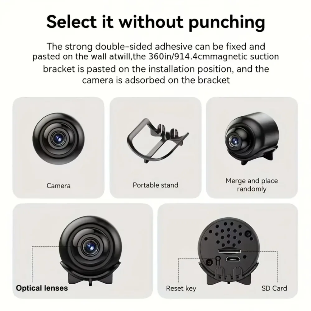 Mini 1080P Wireless Security Camera with Night Vision & Motion Alerts