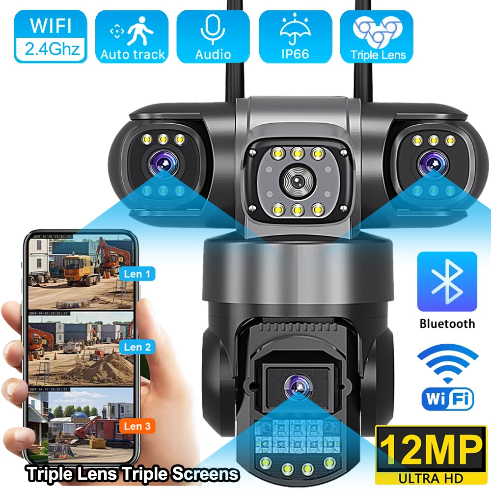 V380 Pro Triple Lens WiFi Security Camera