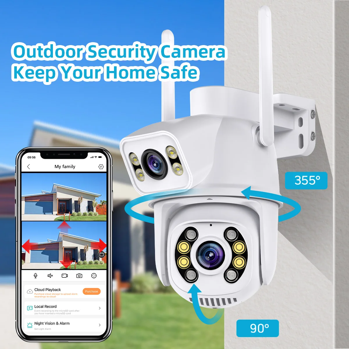 4K 8MP Dual Lens PTZ Security Camera