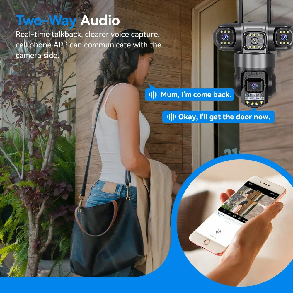 V380 Pro Triple Lens WiFi Security Camera