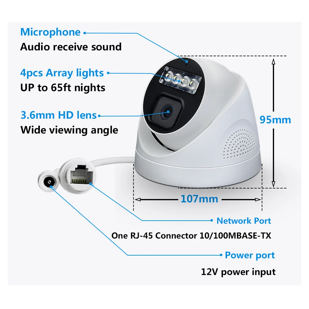 4K 8MP PoE Security Camera